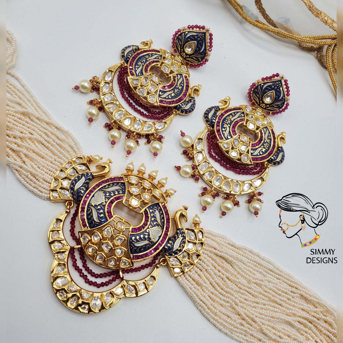 Roohi gold plated kundan set