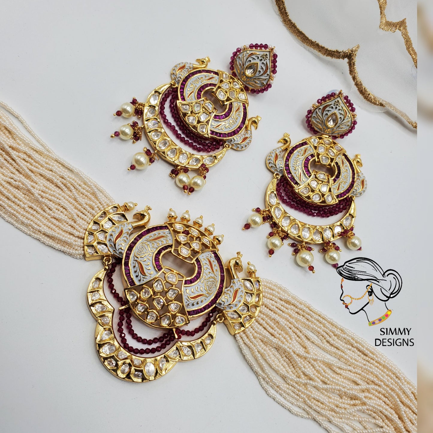 Roohi gold plated kundan set