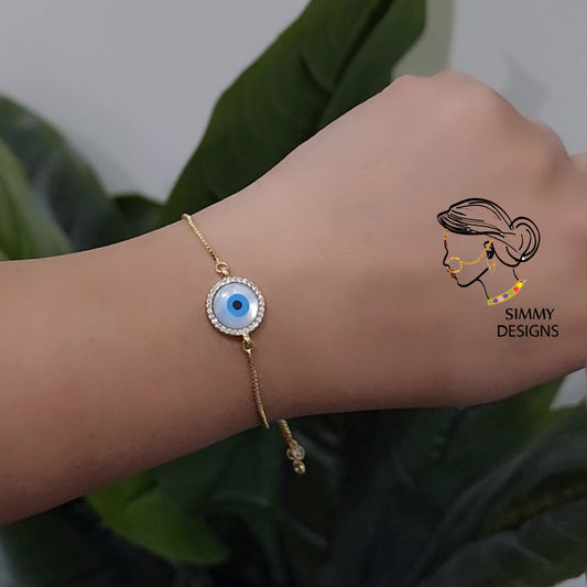 Gold plated Evil eye bracelet