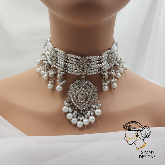 Fiza choker set ( Silver)