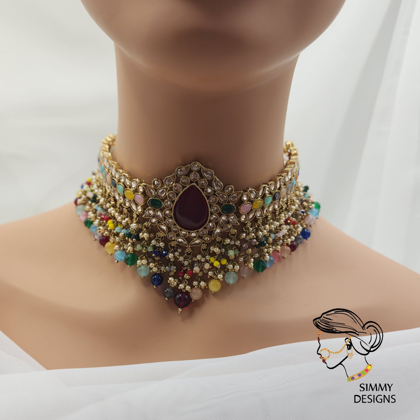 Haseena choker set (Multicolor)