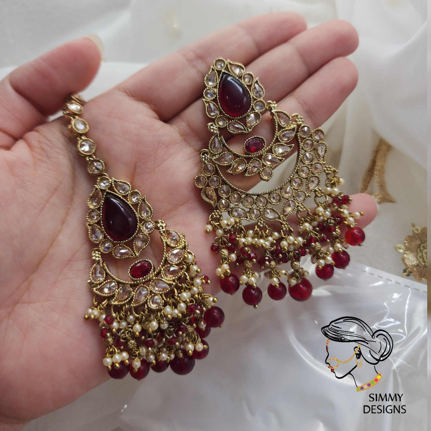 Haseena choker set (Maroon)