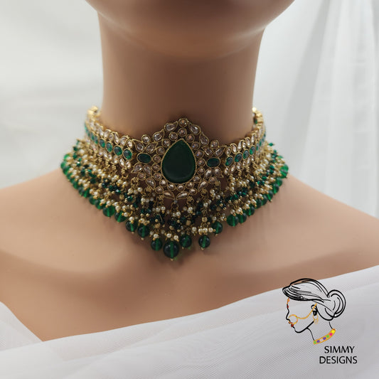 Haseena choker set (Green)