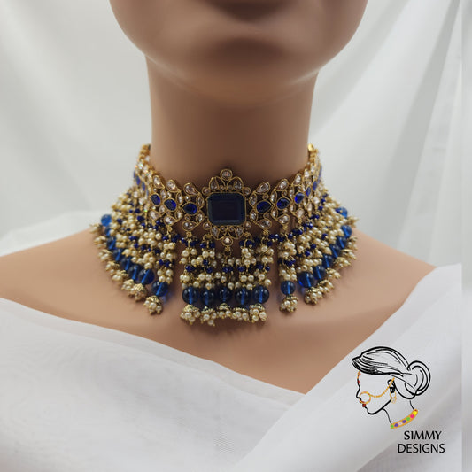 Zoha choker set blue