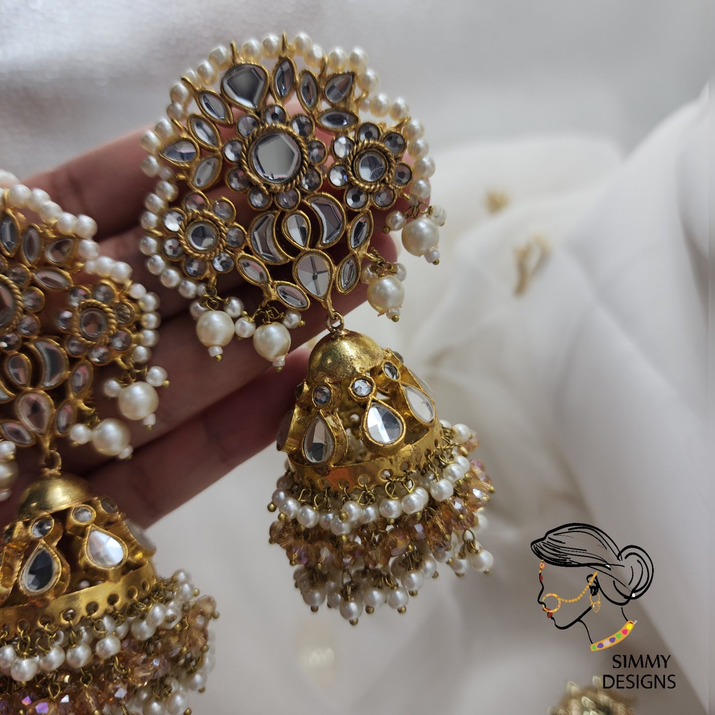 Shabana thapa kundan Earrings and tikka set