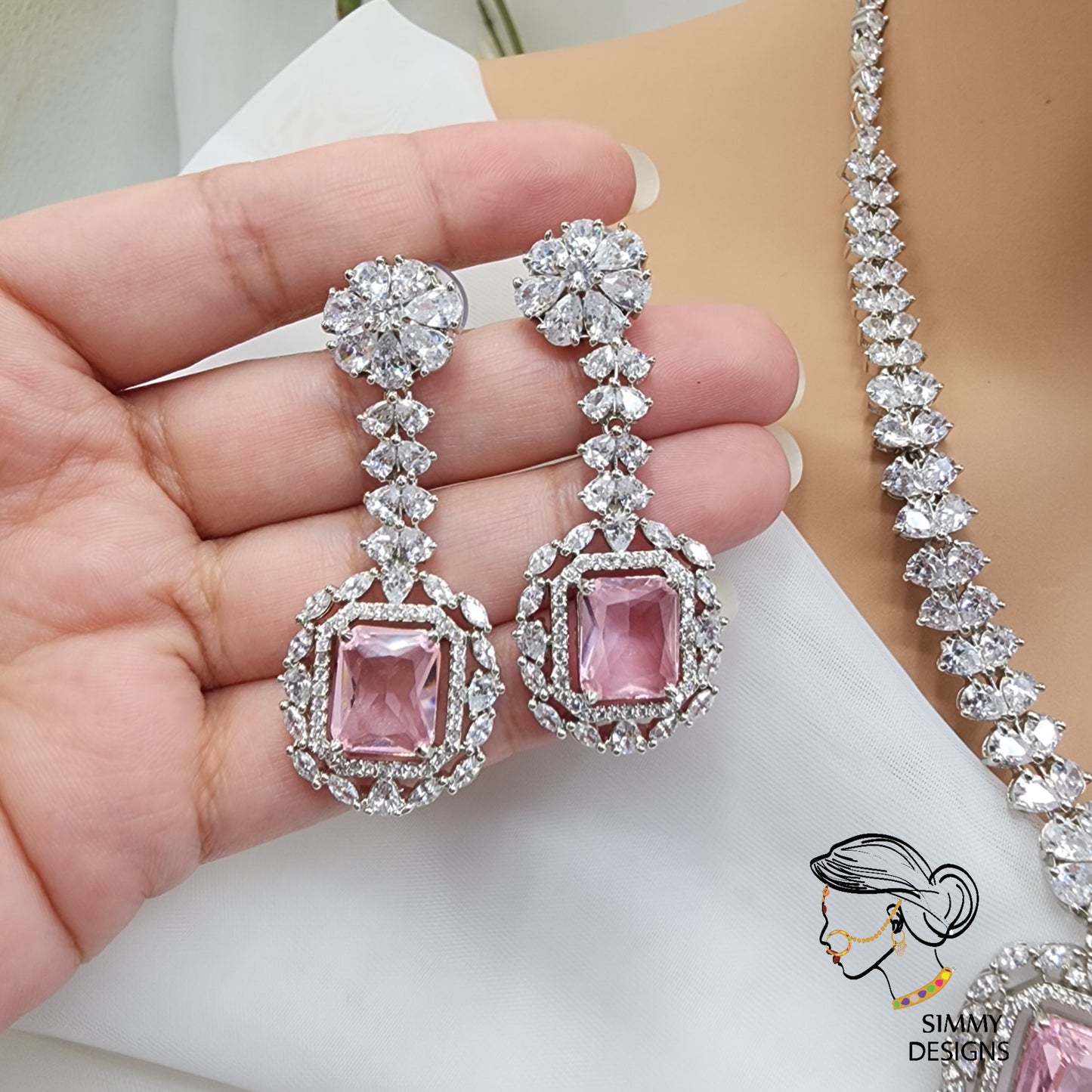 Muskaan necklace set(pink)