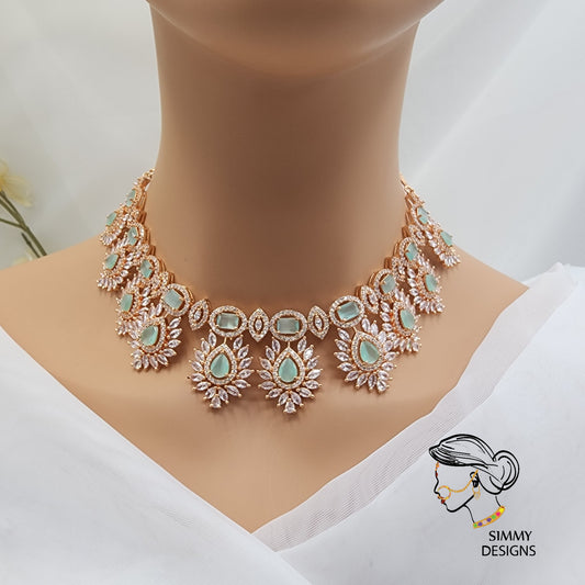 Zeenat ad necklace set (mint)