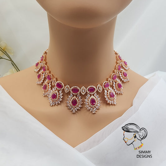 Zeenat ad necklace set (Ruby)