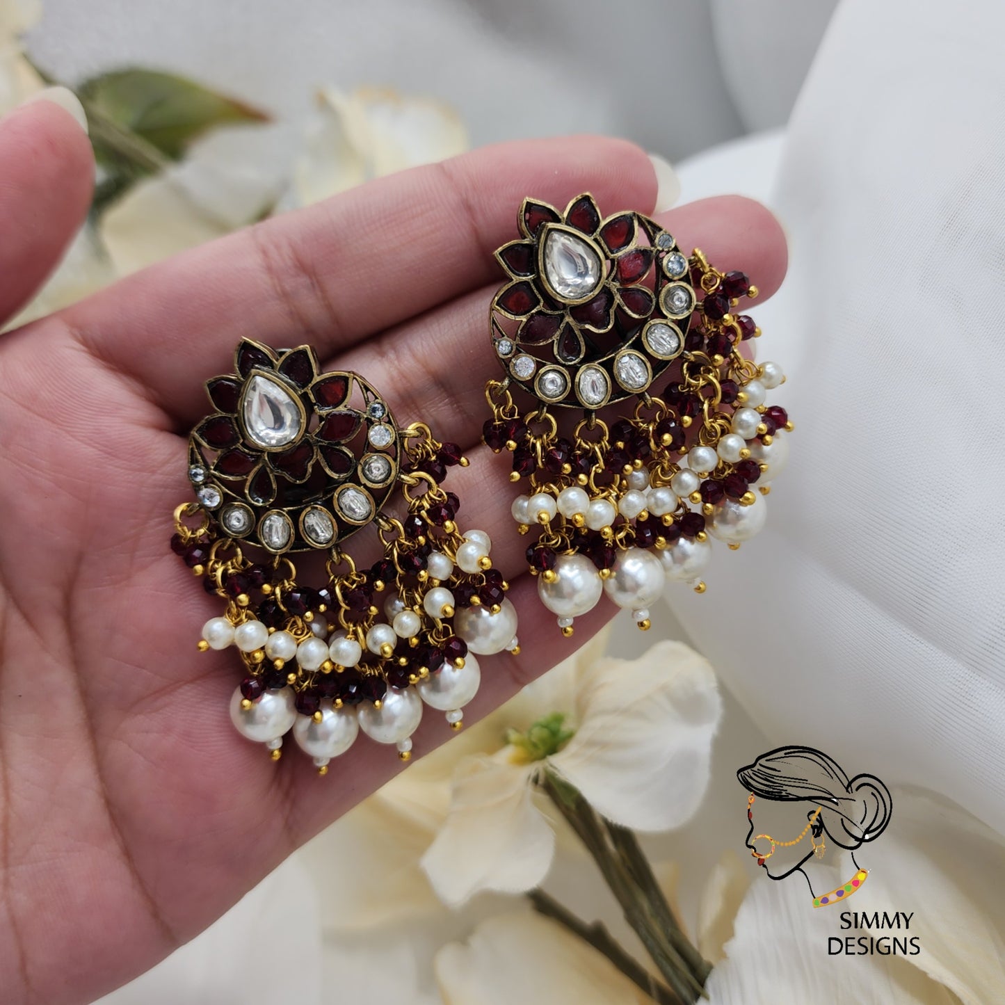 Yara kundan earrings (many colors)