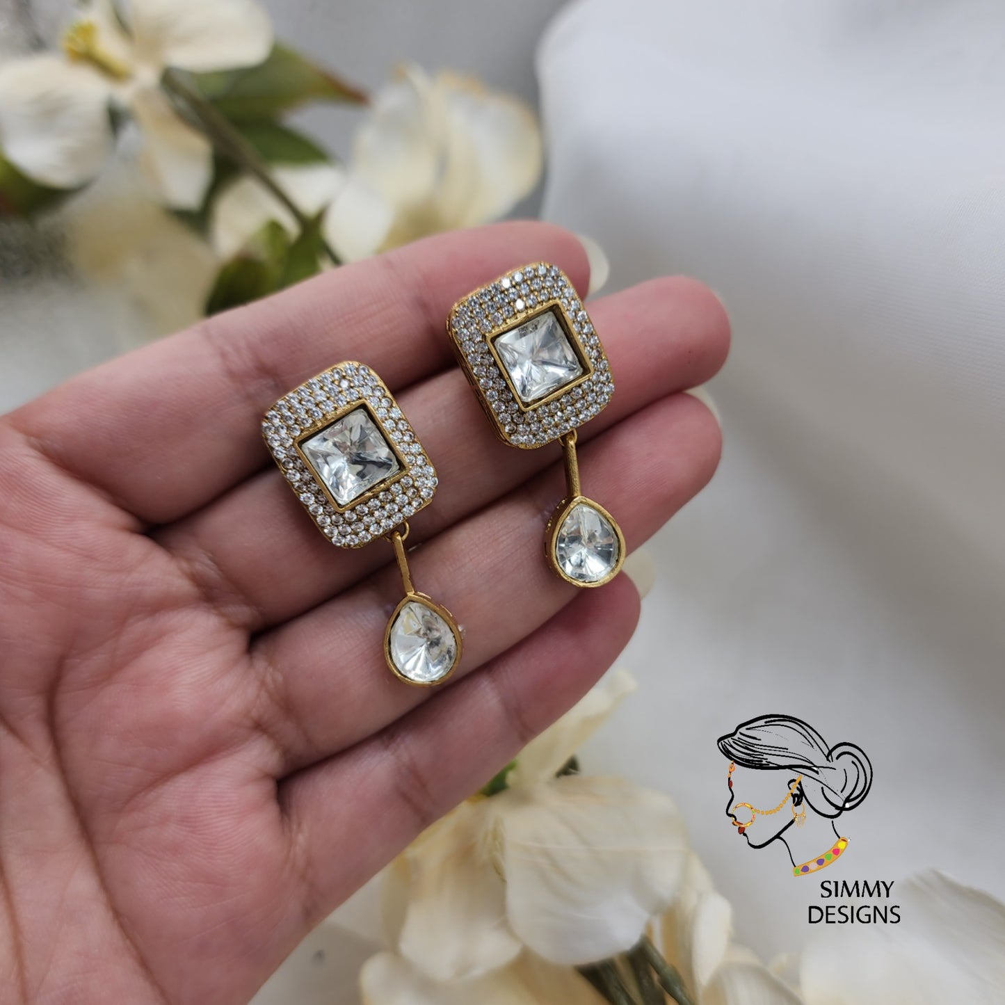 Sadia mosonaite kundan Earrings