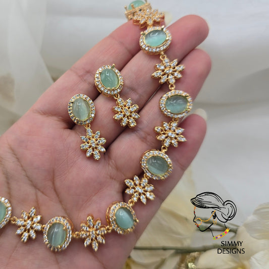 Dua gold plated kundan set