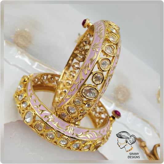 High quality gold plated kundan kada