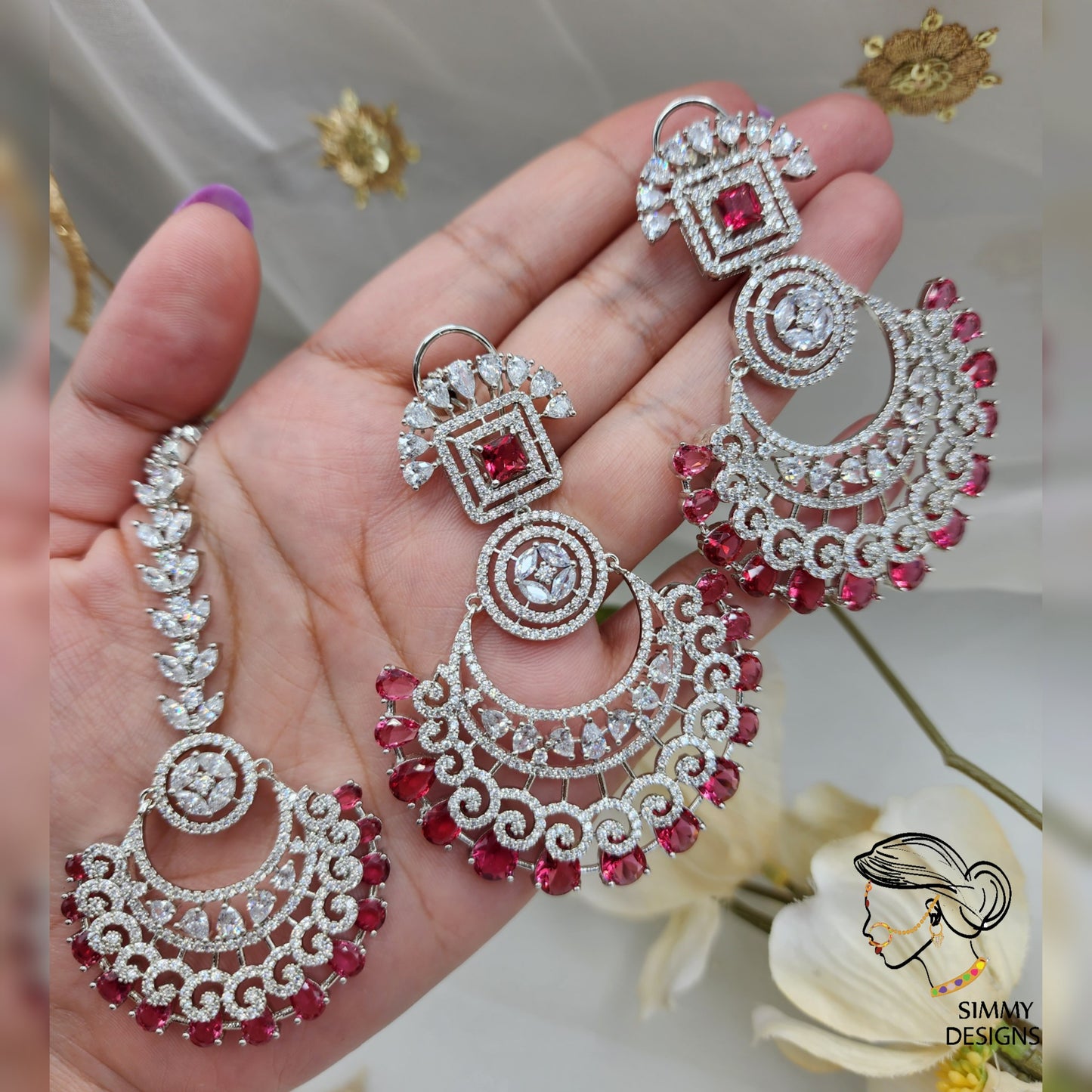 Navi AD Earrings with tikka set