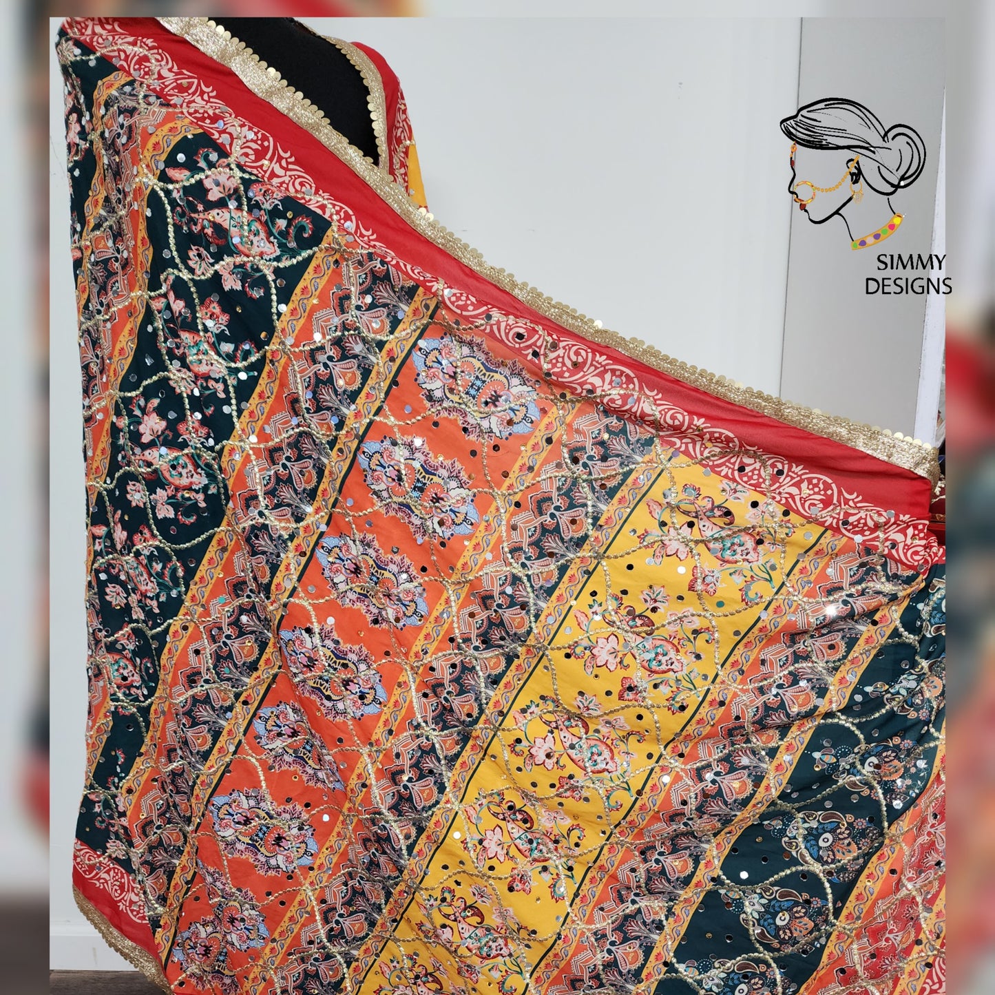 Aqsa emberoided dupatta